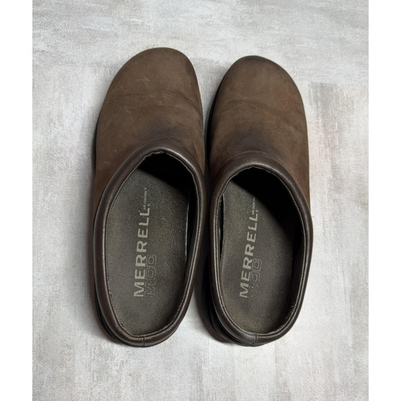 Merrell Shoes Womens Size 9 Brown Jungle Prime Leather Clog Mule Slip On Nubuck - Picture 3 of 12